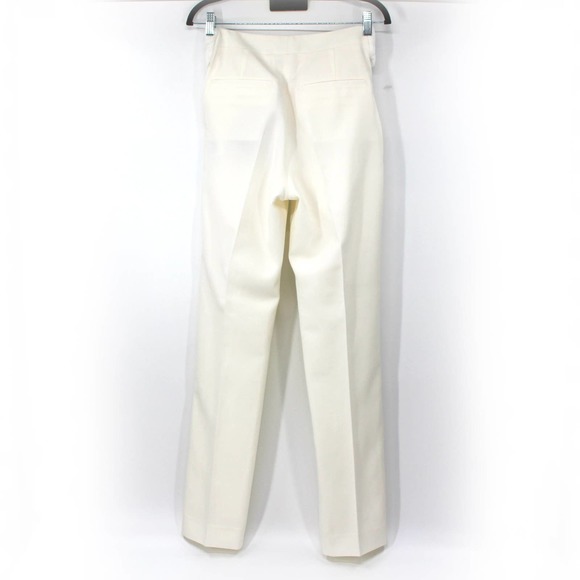 Burberry Optic White Sash Waist Trousers 8 NEW Wool Pleated 40 - Picture 3 of 8